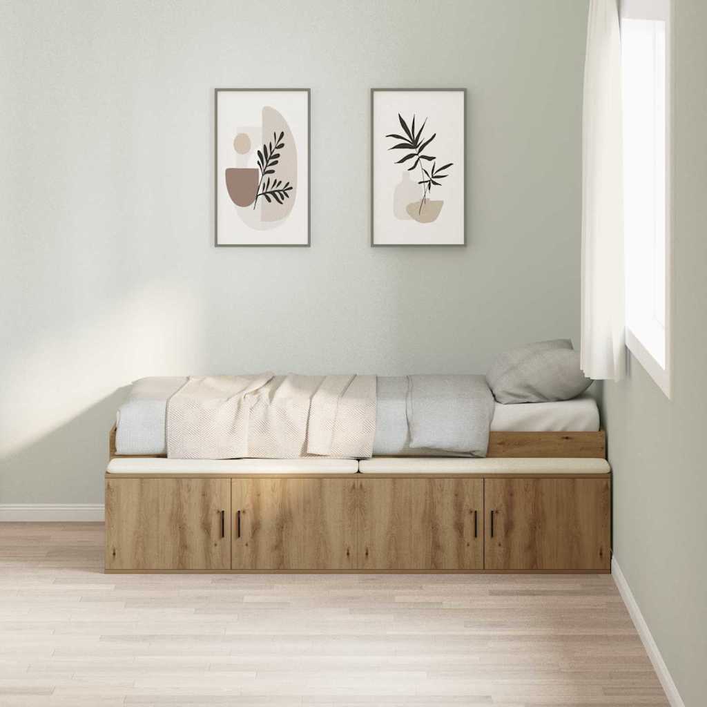 Bed Frame with Drawer Artisan Oak 90 x 200 cm Engineered Wood