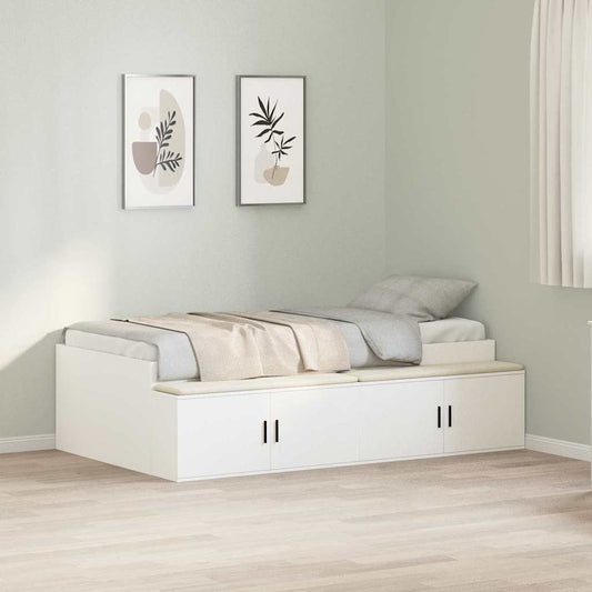 Bed Frame with Drawer White 80 x 200 cm Engineered Wood