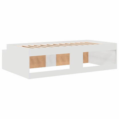 Bed Frame with Drawer White 80 x 200 cm Engineered Wood