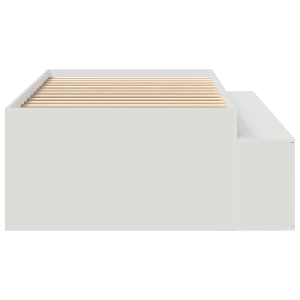 Bed Frame with Drawer White 80 x 200 cm Engineered Wood