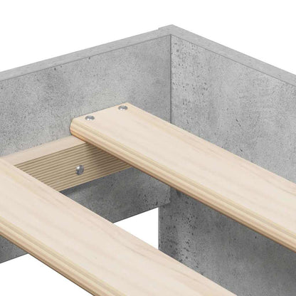 Bed Frame with Drawer Concrete Grey 80 x 200 cm Engineered Wood