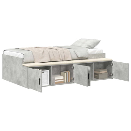 Bed Frame with Drawer Concrete Grey 80 x 200 cm Engineered Wood