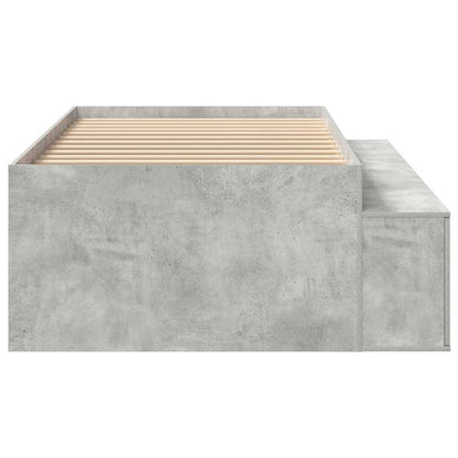 Bed Frame with Drawer Concrete Grey 80 x 200 cm Engineered Wood
