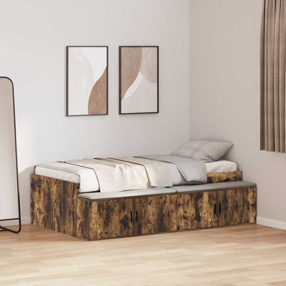 Bed Frame with Drawer Smoked Oak 80 x 200 cm Engineered Wood