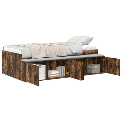 Bed Frame with Drawer Smoked Oak 80 x 200 cm Engineered Wood