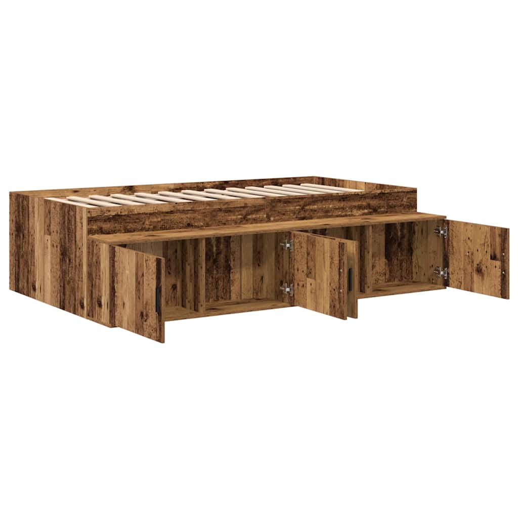 Bed Frame with Drawer Old Wood 80 x 200 cm Engineered Wood