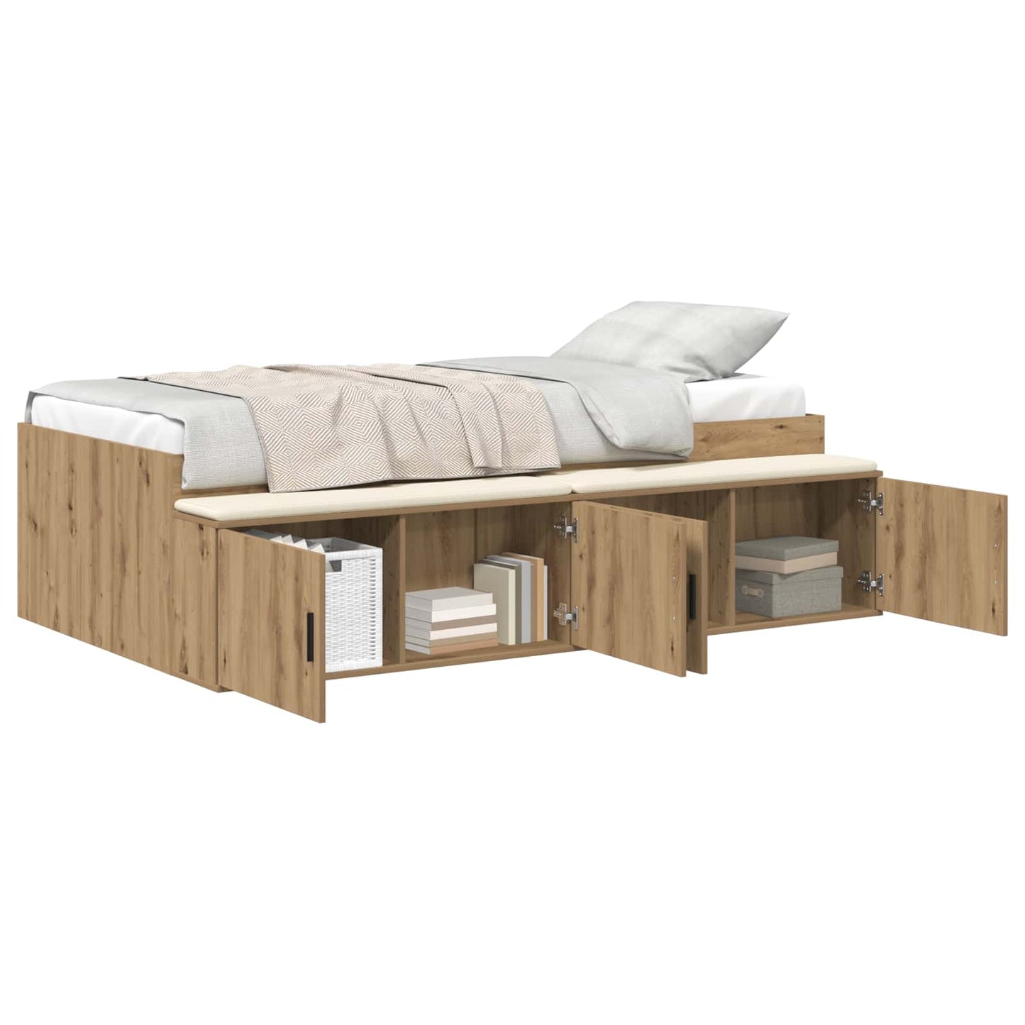 Bed Frame with Drawer Artisan Oak 80 x 200 cm Engineered Wood