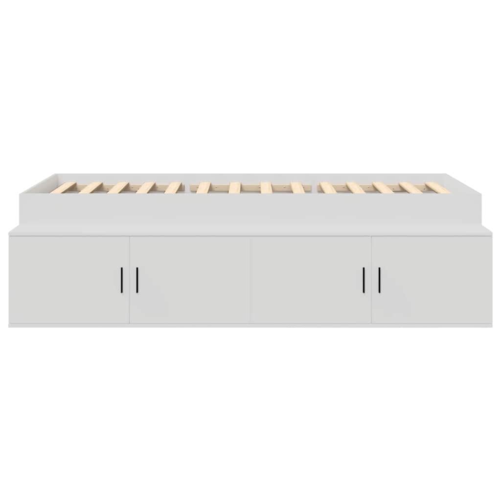 Bed Frame with Drawer White 90 x 190 cm Engineered Wood