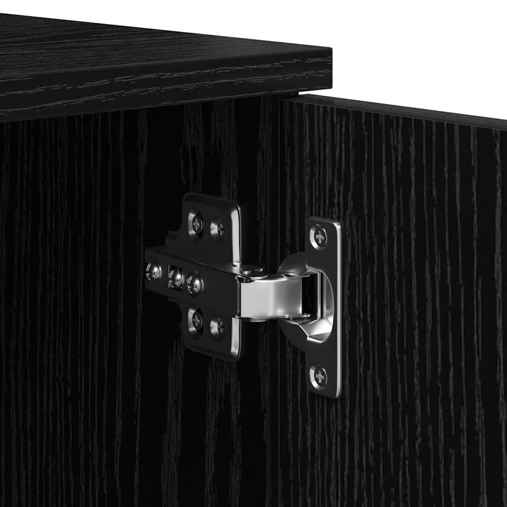 Bed Frame with Drawer Black Oak 90 x 190 cm Engineered Wood