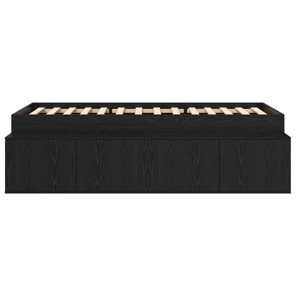 Bed Frame with Drawer Black Oak 90 x 190 cm Engineered Wood