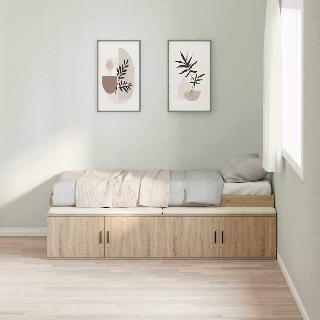 Bed Frame with Drawer Sonoma Oak 90 x 190 cm Engineered Wood
