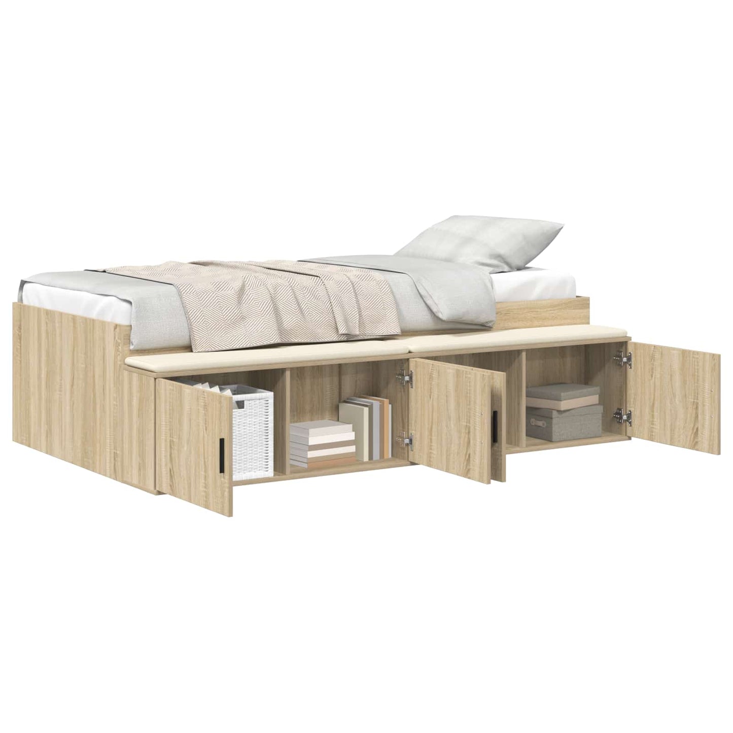 Bed Frame with Drawer Sonoma Oak 90 x 190 cm Engineered Wood