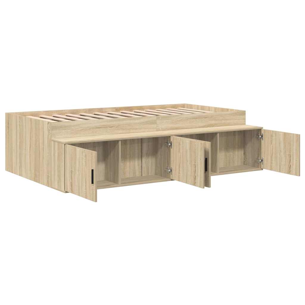 Bed Frame with Drawer Sonoma Oak 90 x 190 cm Engineered Wood