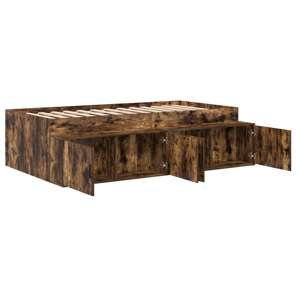 Bed Frame with Drawer Smoked Oak 90 x 190 cm Engineered Wood