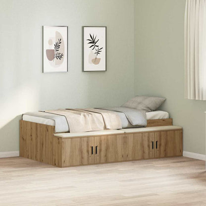 Bed Frame with Drawer Artisan Oak 90 x 190 cm Engineered Wood