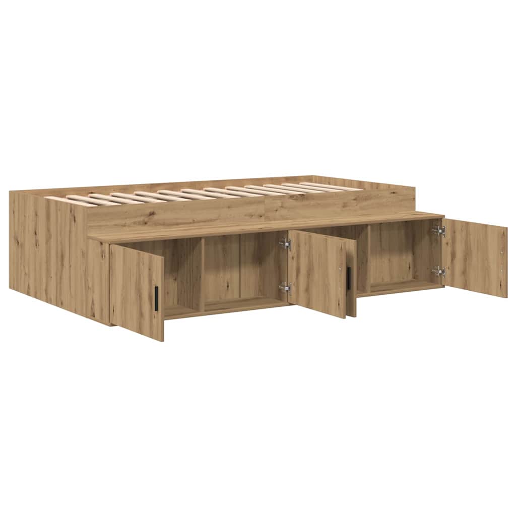 Bed Frame with Drawer Artisan Oak 90 x 190 cm Engineered Wood