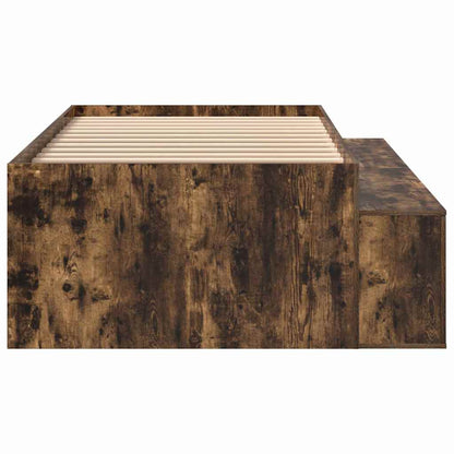 Bed Frame with Drawer Smoked Oak 70 x 190 cm Engineered Wood