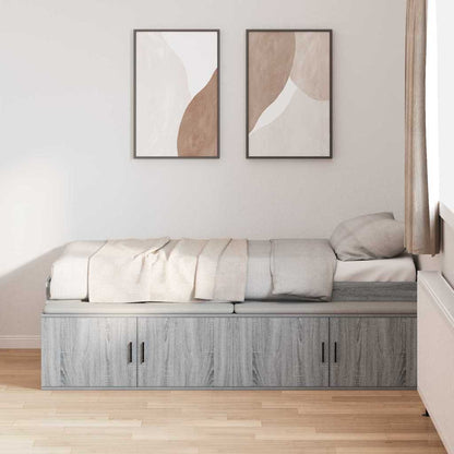 Bed Frame with Drawer Grey Sonoma 70 x 190 cm Engineered Wood