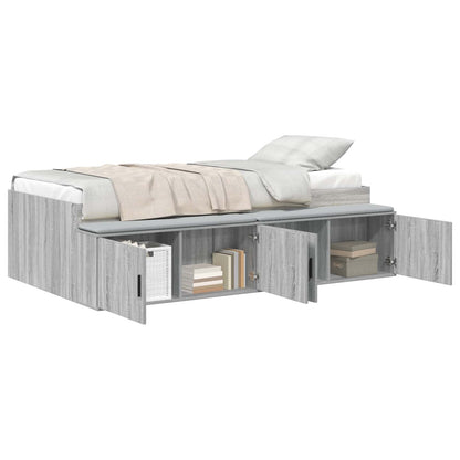 Bed Frame with Drawer Grey Sonoma 70 x 190 cm Engineered Wood