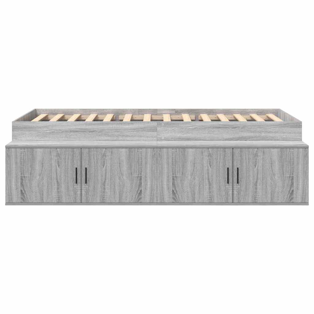 Bed Frame with Drawer Grey Sonoma 70 x 190 cm Engineered Wood