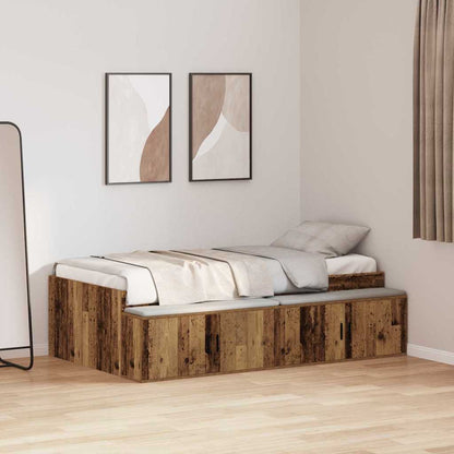 Bed Frame with Drawer Old Wood 70 x 190 cm Engineered Wood