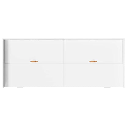 Bed Frame with Headboard White 98.5 x 200 cm Engineered Wood