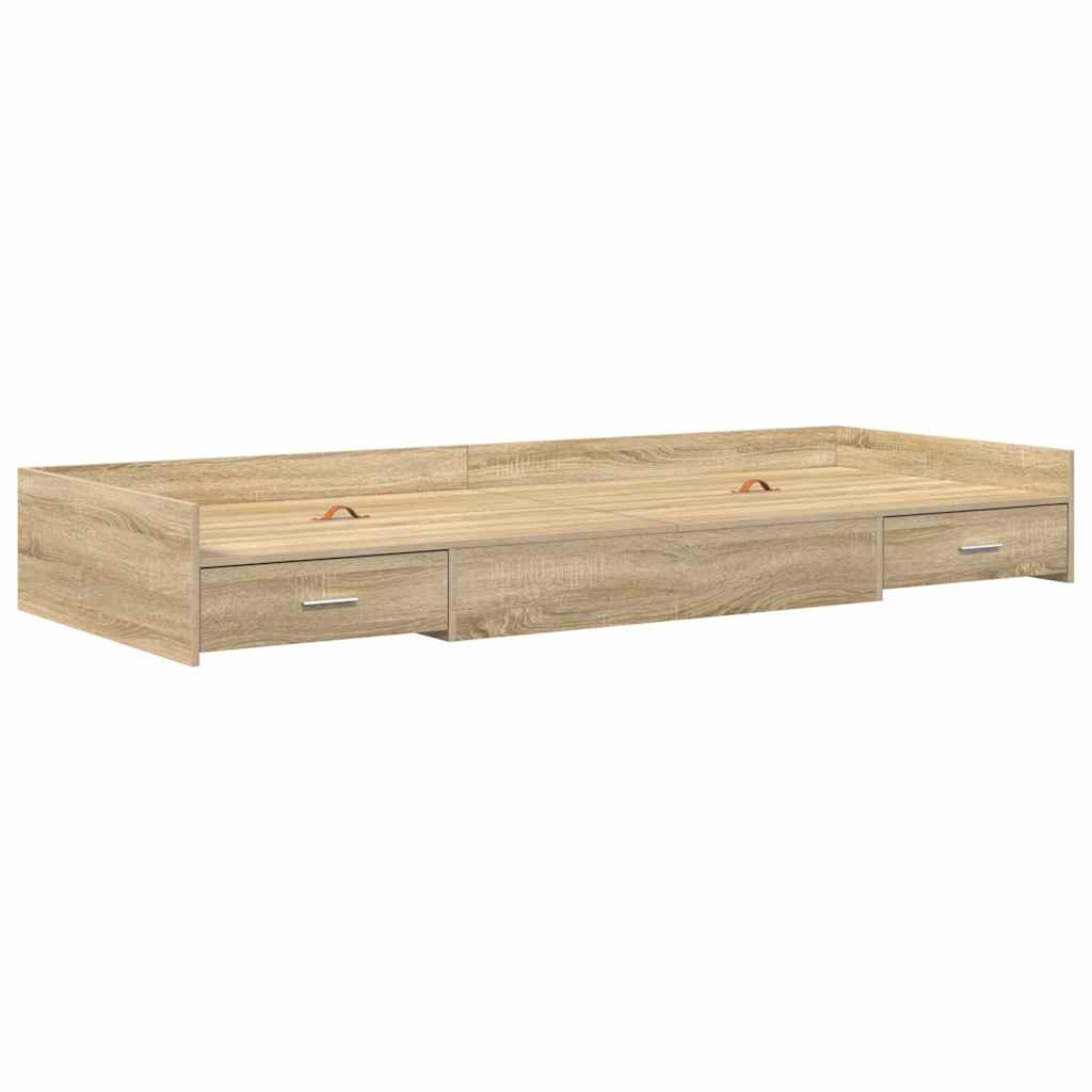 Bed Frame with Drawer Sonoma Oak 98.5 x 200 cm Engineered Wood