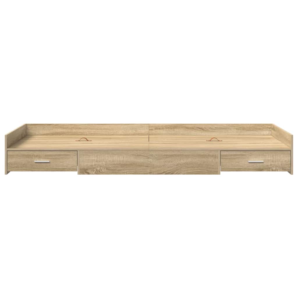 Bed Frame with Drawer Sonoma Oak 98.5 x 200 cm Engineered Wood