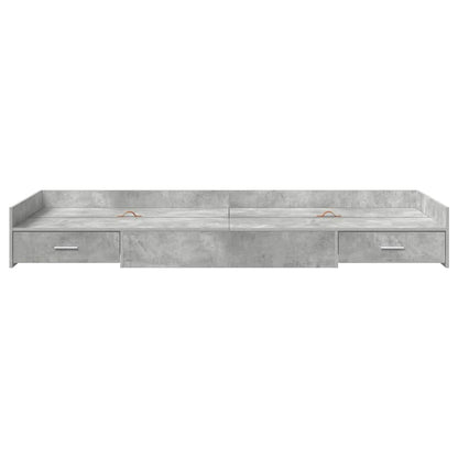 Bed Frame Concrete Grey 98.5 x 200 cm Engineered Wood