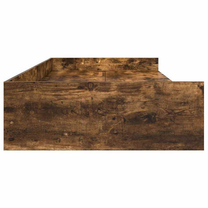 Bed Frame with Drawer Smoked Oak 98.5 x 200 cm Engineered Wood