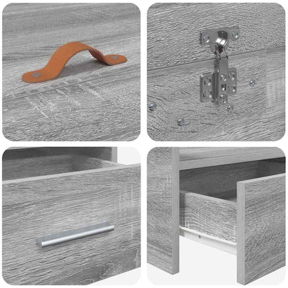 Bed Frame with Drawer Grey Sonoma 98.5 x 200 cm Engineered Wood