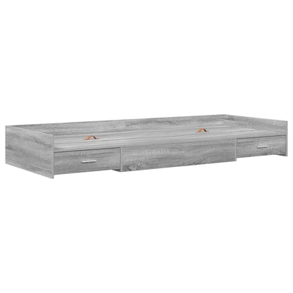 Bed Frame with Drawer Grey Sonoma 98.5 x 200 cm Engineered Wood