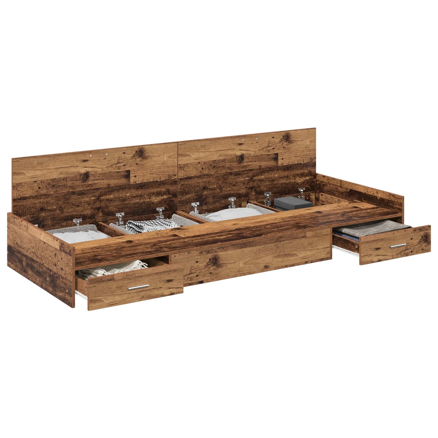 Bed Frame with Headboard Old Wood 98.5 x 200 cm Engineered Wood