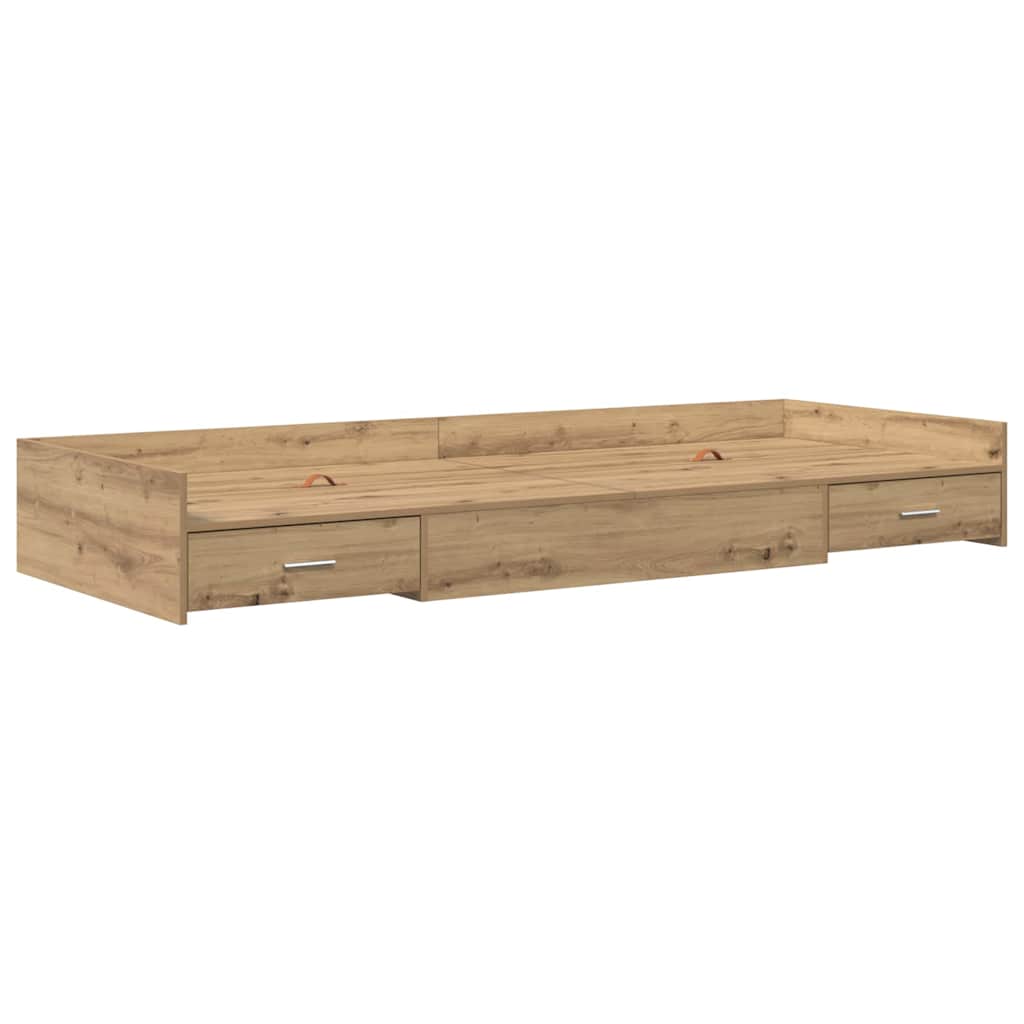 Bed Frame with Drawer Artisan Oak 98.5 x 200 cm Engineered Wood
