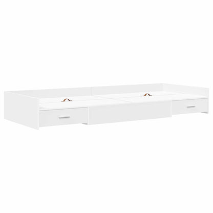 Bed Frame with Headboard White 90 x 200 cm Engineered Wood