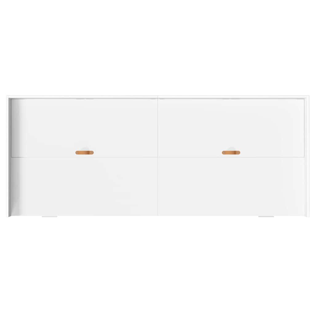 Bed Frame with Headboard White 90 x 200 cm Engineered Wood