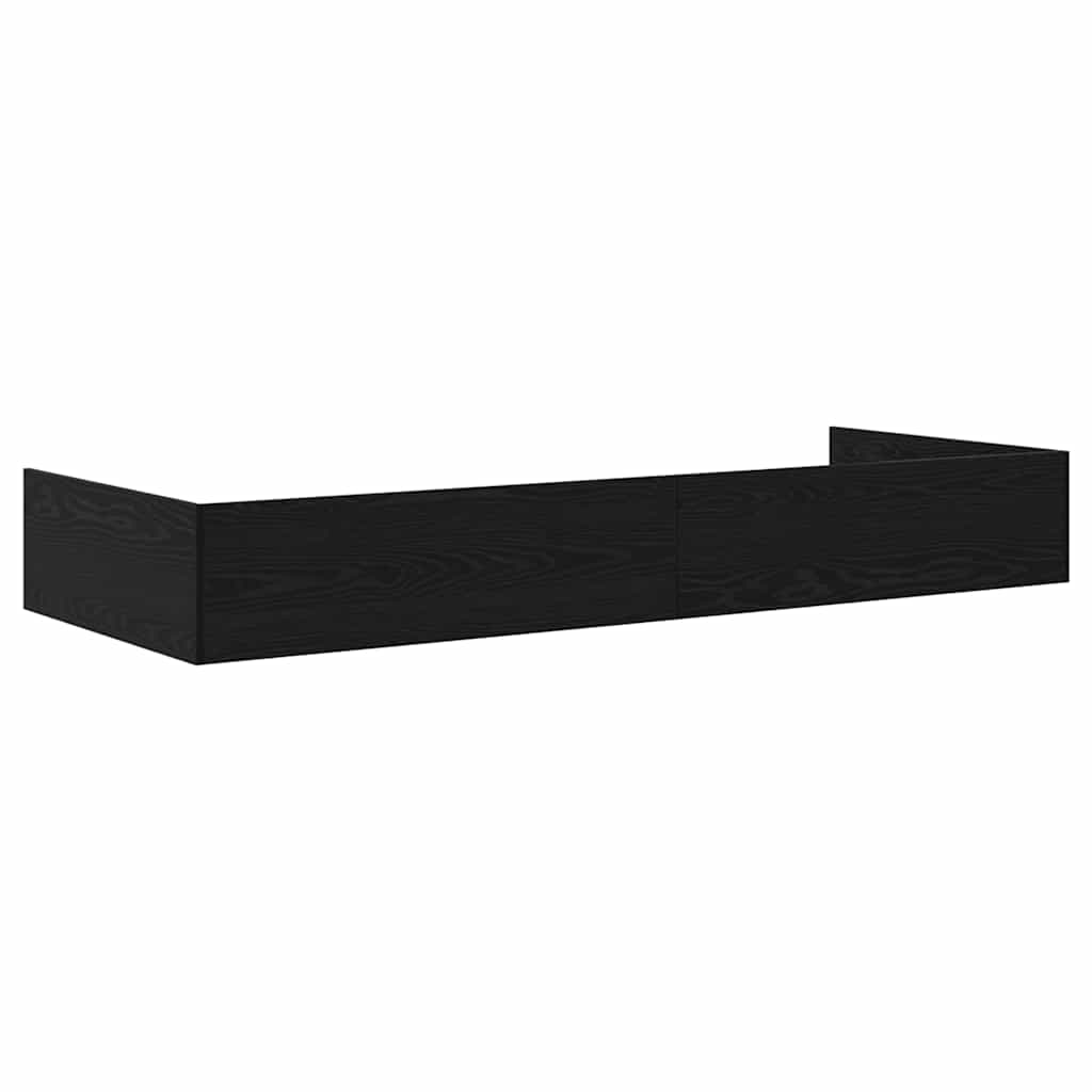 Bed Frame with Headboard Black Oak 90 x 200 cm Engineered Wood