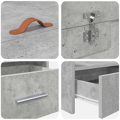 Bed Frame with Drawer Concrete Grey 90 x 200 cm Engineered Wood