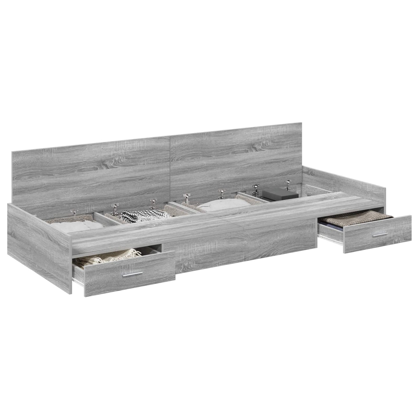 Bed Frame with Drawer Grey Sonoma 90 x 200 cm Engineered Wood