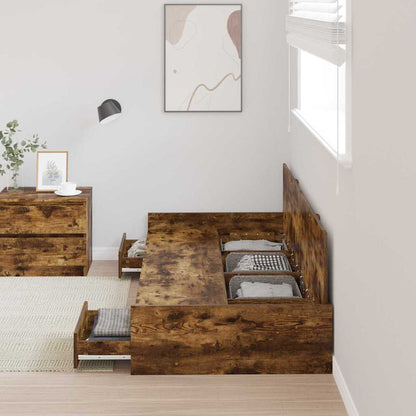 Bed Frame with Headboard Old Wood 90 x 200 cm Engineered Wood