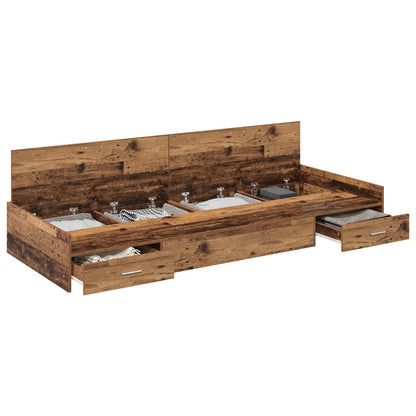 Bed Frame with Headboard Old Wood 90 x 200 cm Engineered Wood