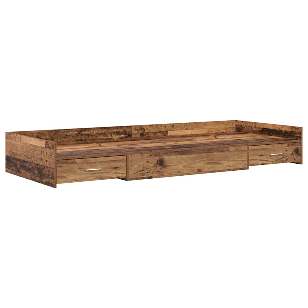 Bed Frame with Headboard Old Wood 90 x 200 cm Engineered Wood