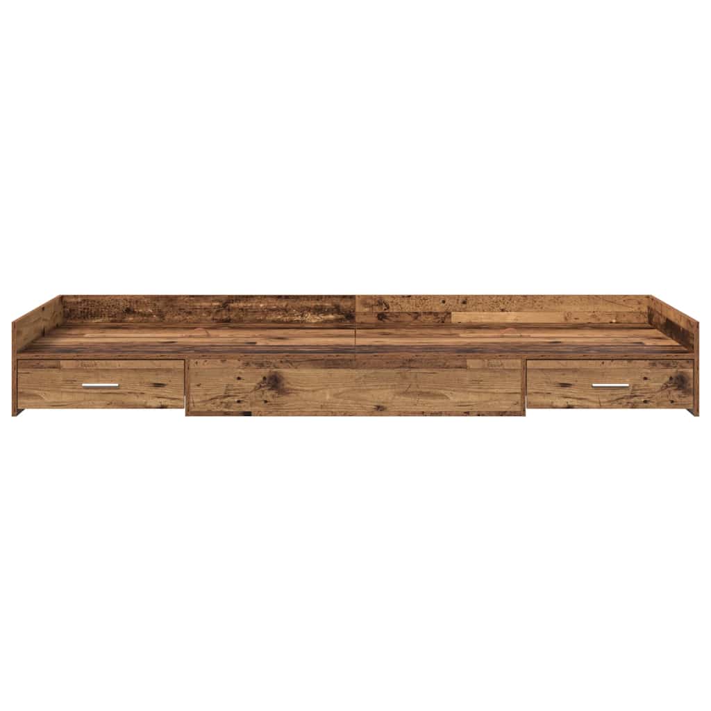 Bed Frame with Headboard Old Wood 90 x 200 cm Engineered Wood