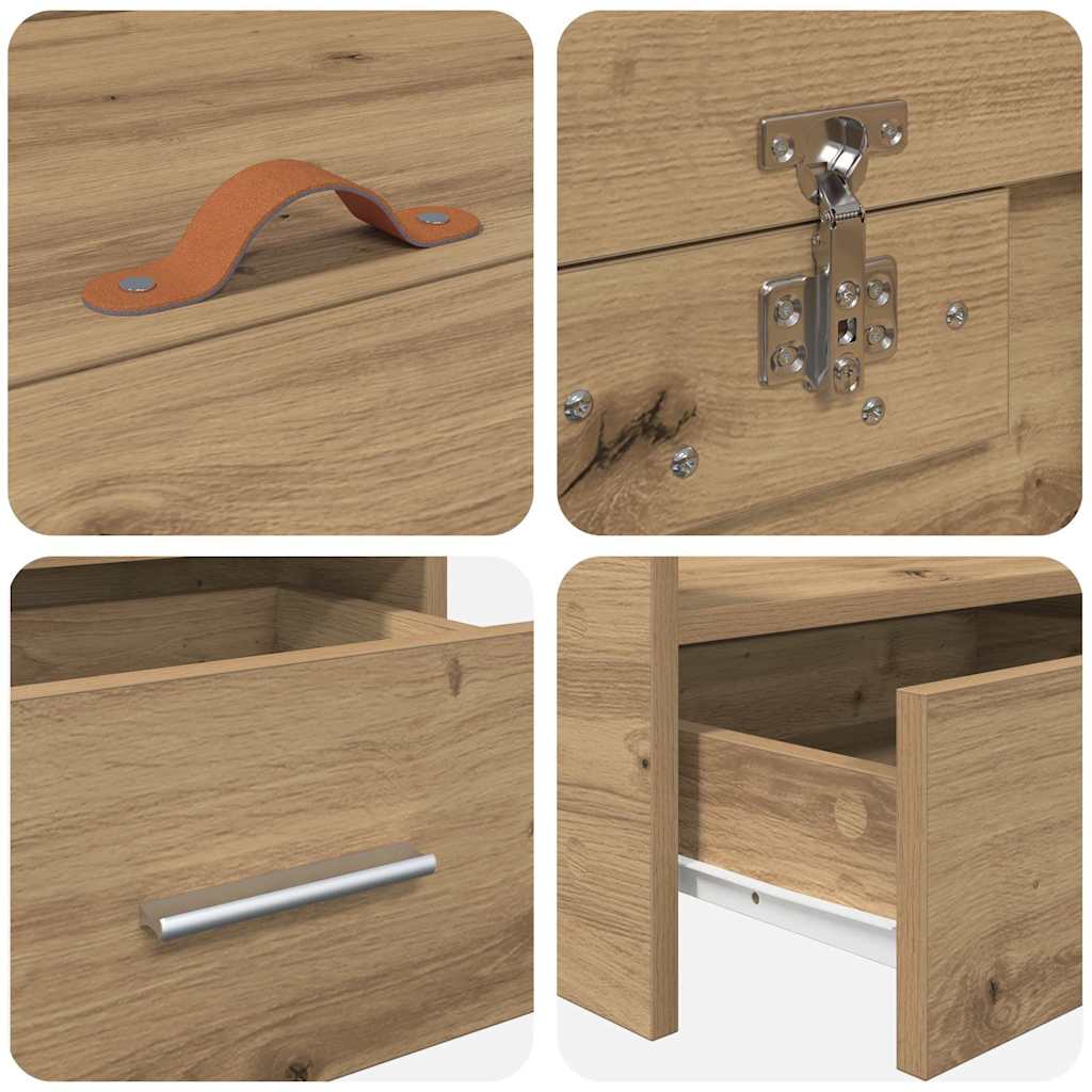 Bed Frame with Drawer Artisan Oak 90 x 200 cm Engineered Wood