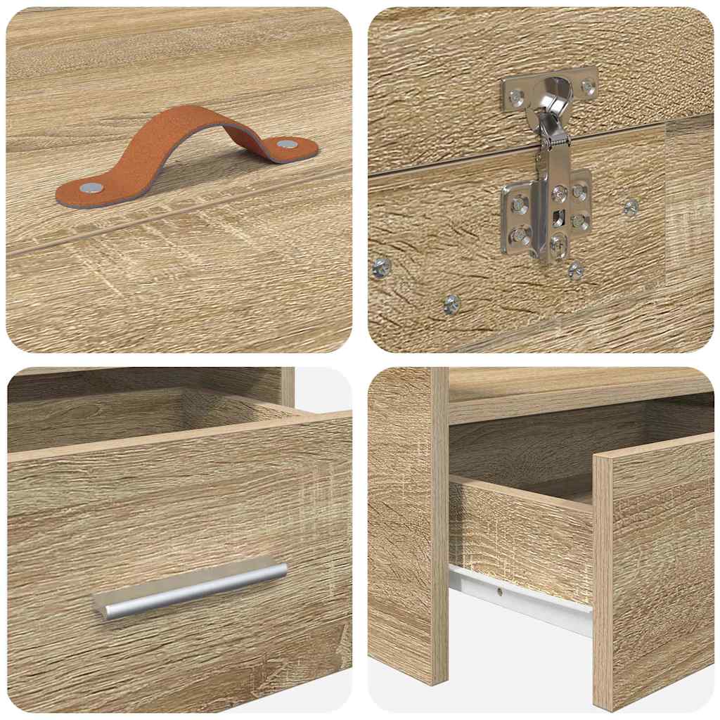 Bed Frame with Headboard Sonoma Oak 80 x 200 cm Engineered Wood