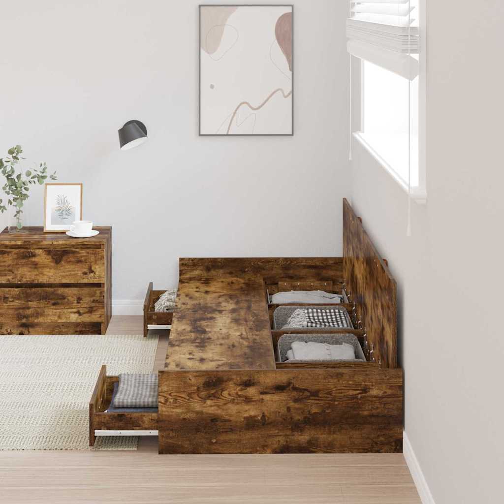 Bed Frame with Headboard Old Wood 80 x 200 cm Engineered Wood
