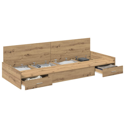 Bed Frame with Drawer Artisan Oak 80 x 200 cm Engineered Wood