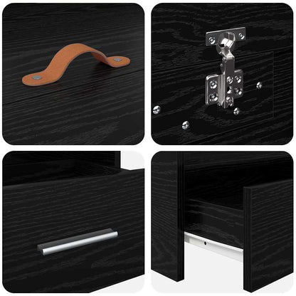 Bed Frame with Headboard Black Oak 90 x 190 cm Engineered Wood