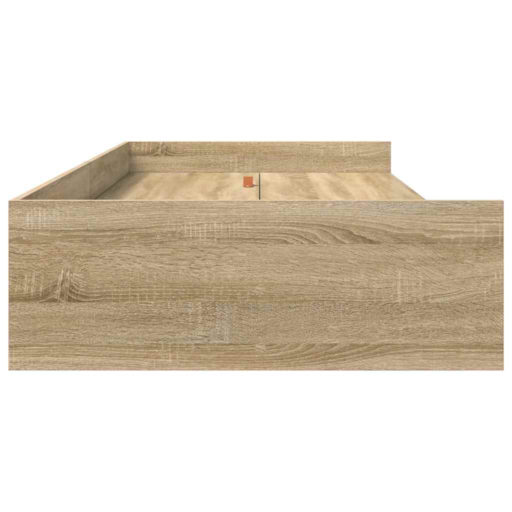 Bed Frame with Headboard Sonoma Oak 90 x 190 cm Engineered Wood
