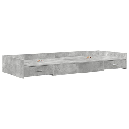 Bed Frame with Drawer Concrete Grey 90 x 190 cm Engineered Wood